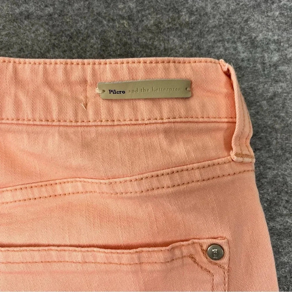 Pilcro and the Letterpress Jeans Womens 27 Anthropologie Stet Peach Cropped - Picture 7 of 14